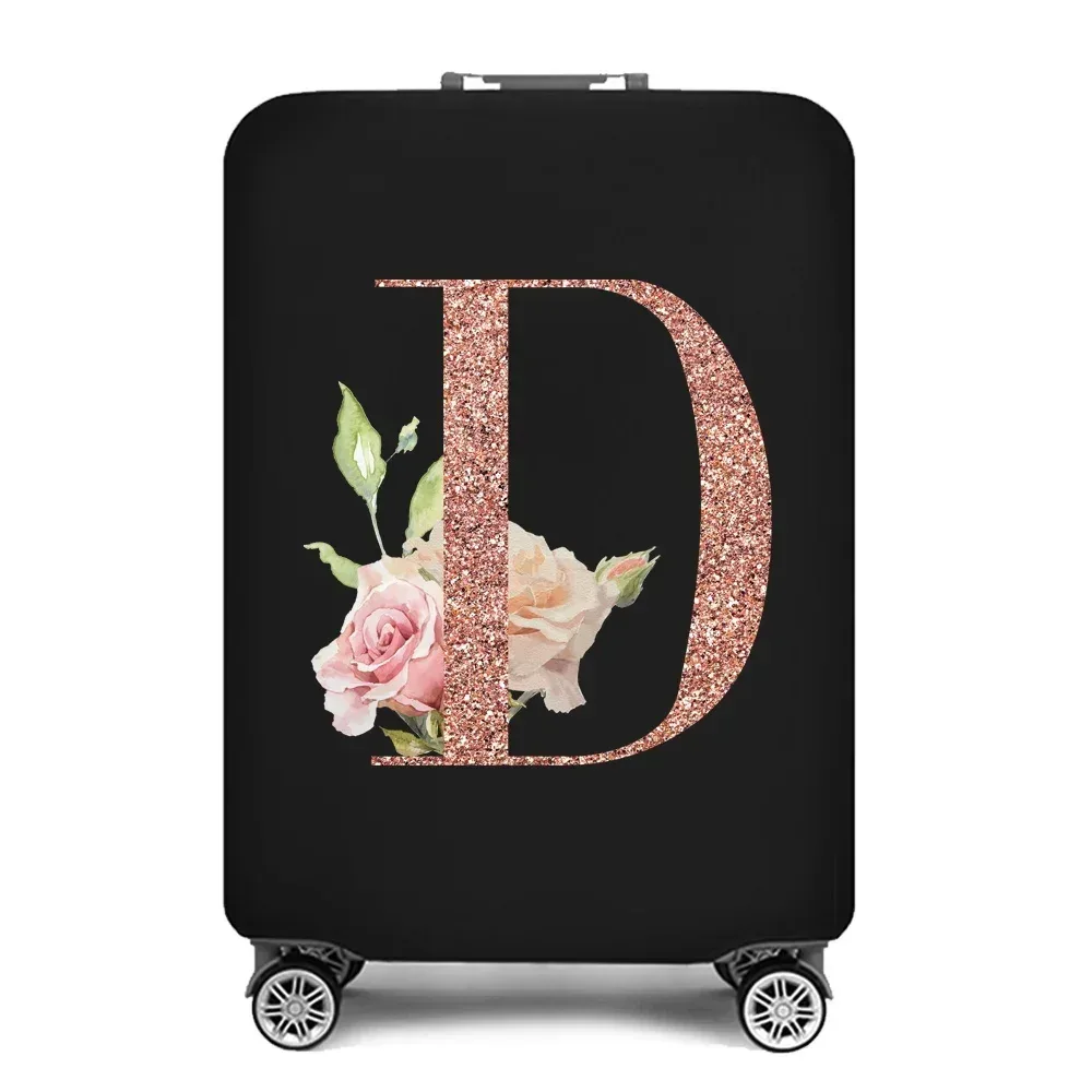 juste de protection élastique pour bagages, optique portable, housse anti-poussière simple, protection anti-rayures, impression or rose, accessoires de voyage