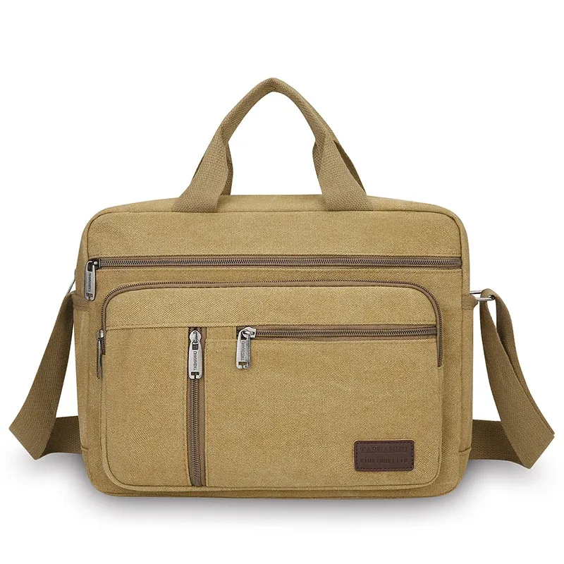 sac à bandoulière en toile pour hommes, sac à bandoulière décontracté, fourre-tout pour les déplacements quotidiens avec plusieurs poches, sac de voyage scolaire léger et durable