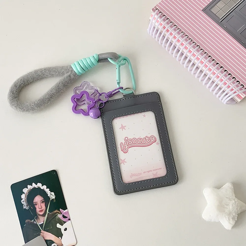 porte-cartes en corde suspendue 3 pouces, couleur unie, mode coréenne y2k, sac de rangement pour idole de fille mignonne, sac à dos pour étudiant, pendentif, porte-clés