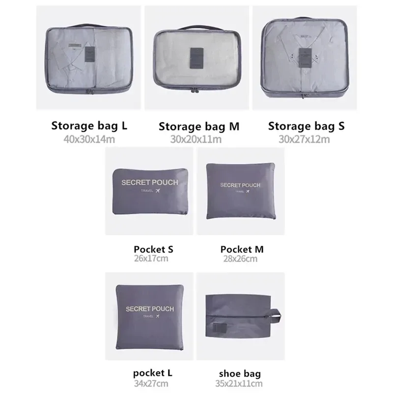 organisateur voyage sacs rangement polyester multifonction cube taille couleur variée usage bagages compression vêtements