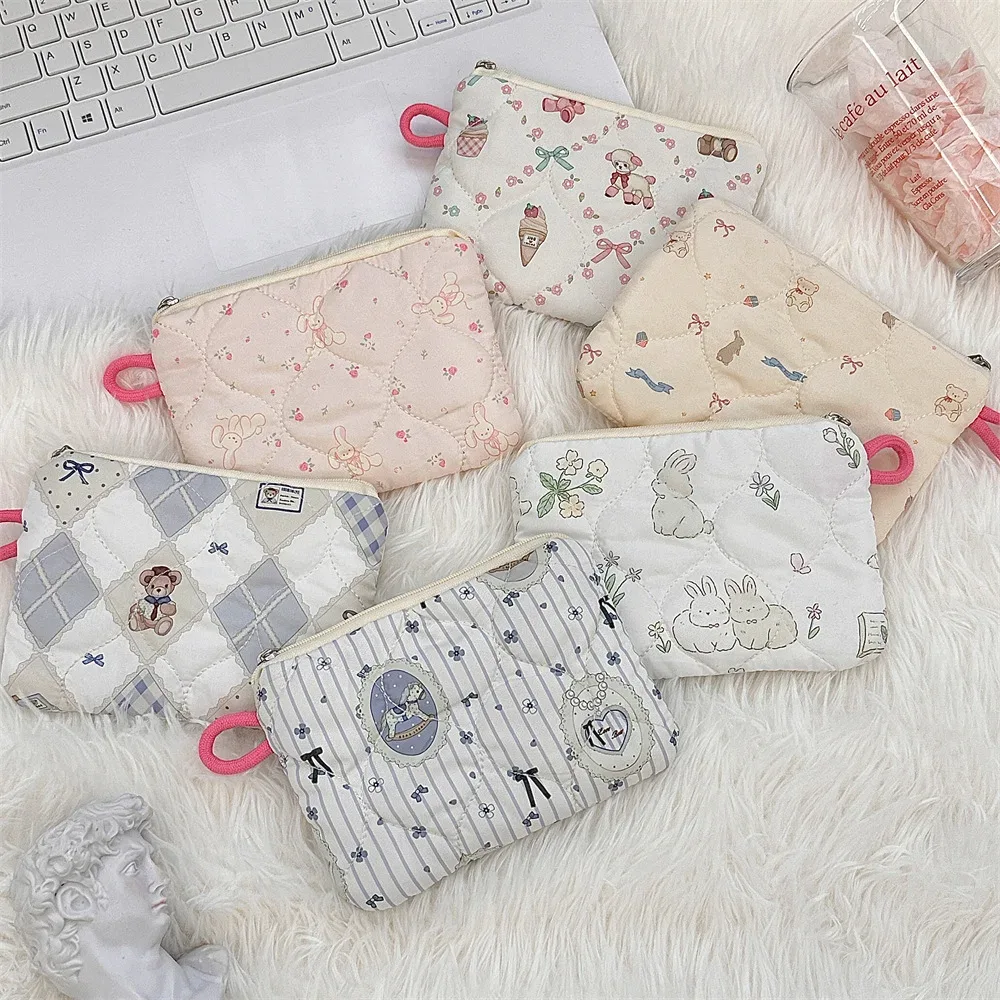 sac de rangement portable de dessin animé mignon pour femmes, petit sac à main de voyage, sac à cosmétiques, sac à main pour rouge à lèvres, carte pour écouteurs, mini portefeuille de maquillage, sac en poudre