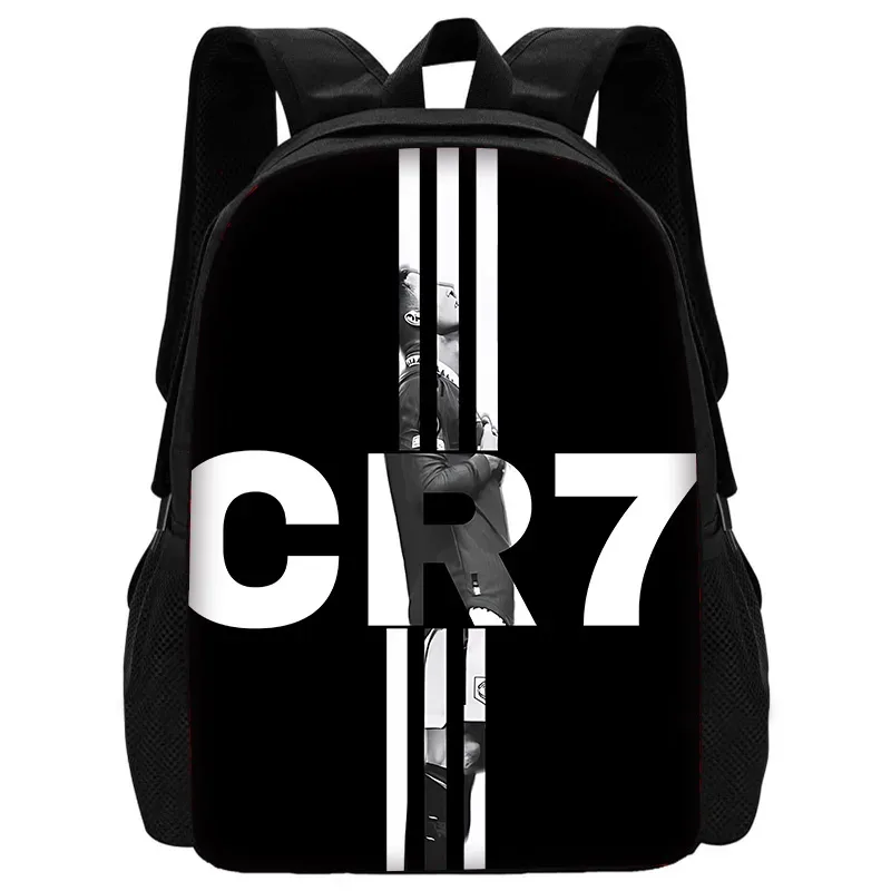 sac à dos de football r-ronaldos cr7 pour enfants, avec sacs à déjeuner, sacs à crayons, sacs d'école pour garçons et filles, meilleur cadeau