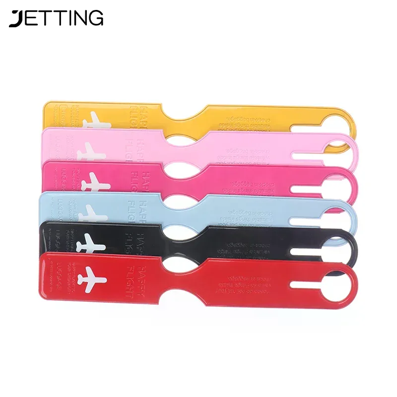 étiquettes de bagage mignonnes en pvc pour valise, avec identification de nom et adresse, accessoires pour avion