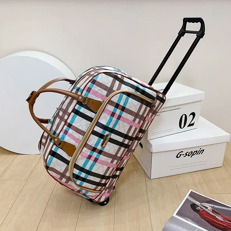 valise de voyage de grande capacité pour femmes, sacs à roulettes, oxford, bagages roulants étanche, sac de voyage avec roulettes