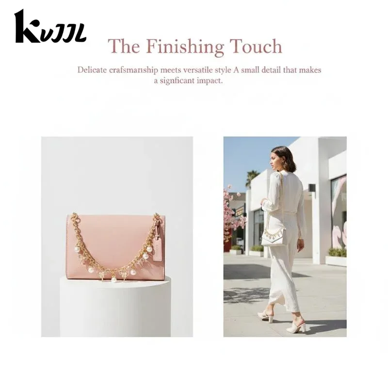 chaîne de sac en perles de fleurs de cerisier, breloque de téléphone en émail, chaîne de sac, sangle d'extension pour sac, accessoires pour sac bandoulière