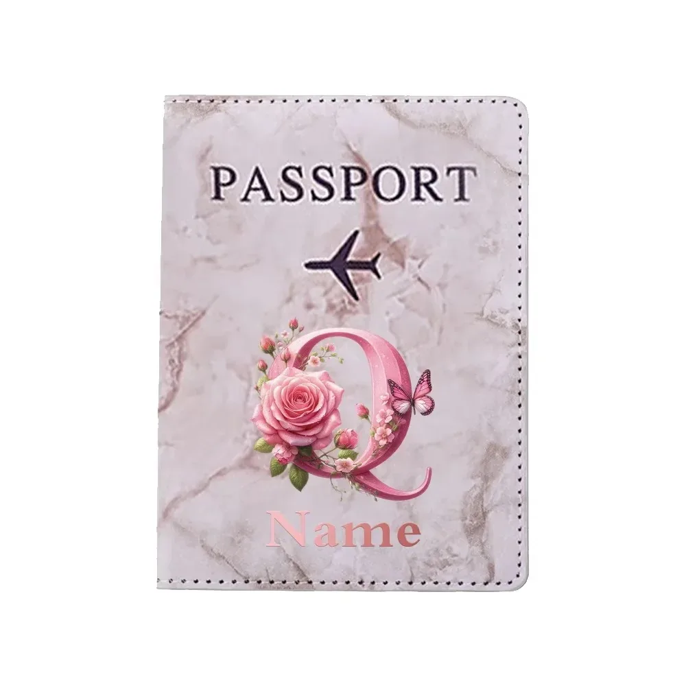 porte-passeport personnalisé avec lettres florales, nom personnalisé, pratique pour les voyages, les affaires, les mariages, cadeau
