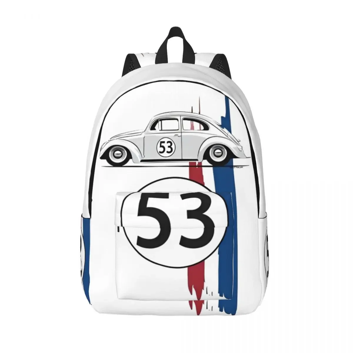 herbie numéro 53 sac à dos pour hommes femmes adolescent école randonnée voyage sac à dos course voiture rayure collège sac à bandoulière avec poche