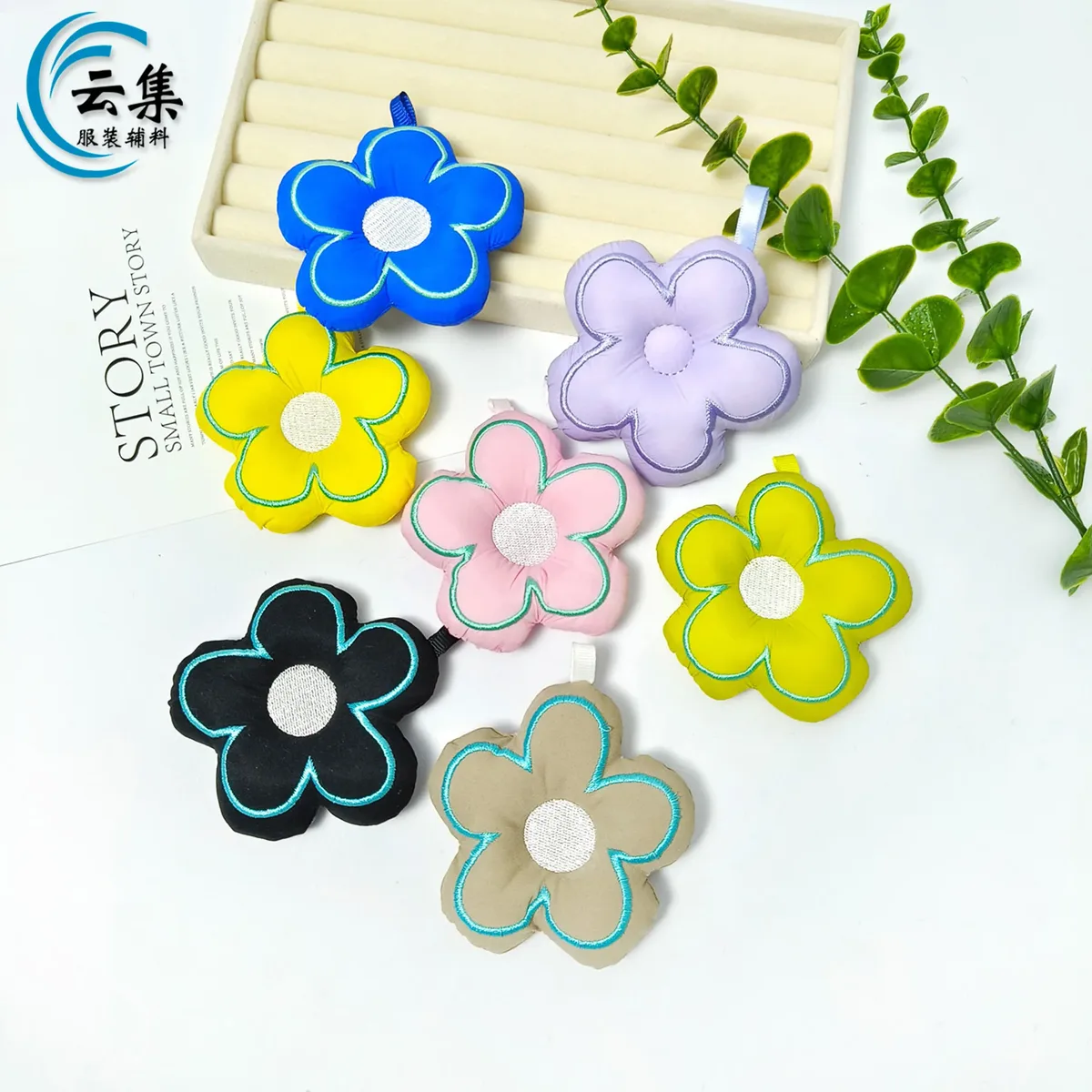 ins mode fleur pendentif 3d fleur porte-clés sac à dos porte-clés accessoire dentelle garniture arc tissu