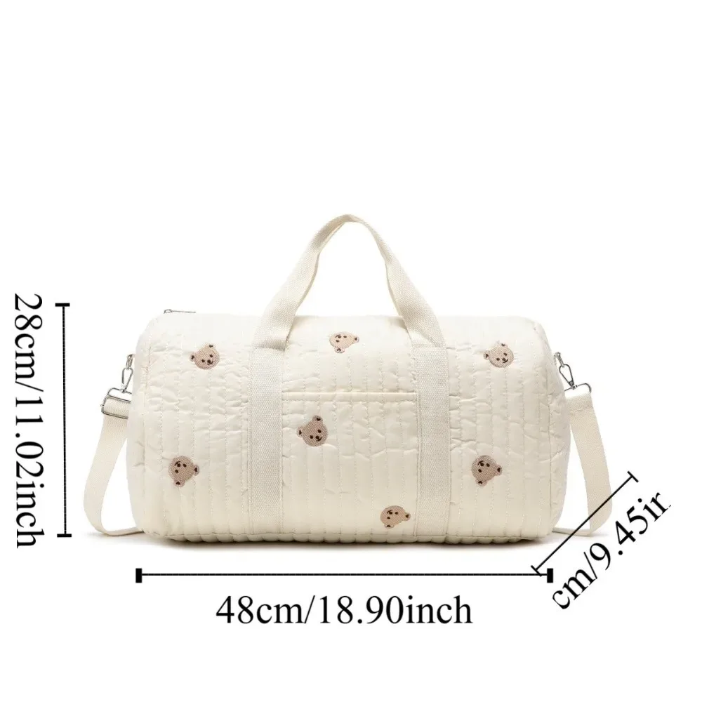 sac de voyage de grande capacité, sac de sport multifonctionnel ours de dessin animé, sac de voyage pliable à fleurs douces, mignon sac de maman