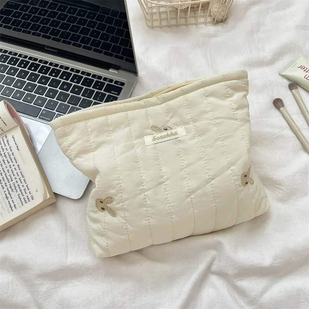 sacs de rangement de maquillage multifonctions brodés de lapin mignon, sac à main pour femmes et filles, sacs de rangement de cosmétiques, grande taille