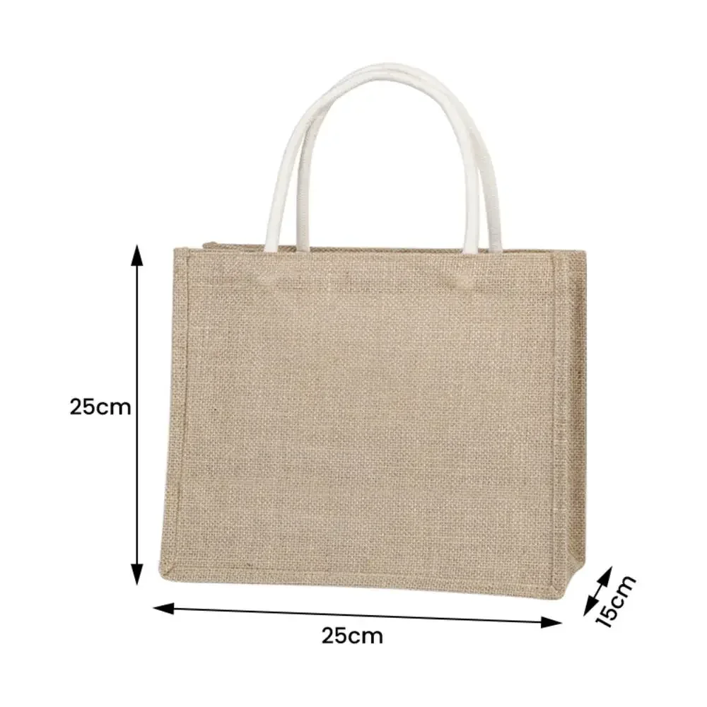 sac fourre-tout en toile de jute imperméable vintage, sacs en bambou, sac à main beige décontracté de grande capacité, sacs de plage portables, sacs d'évaluation de voyage