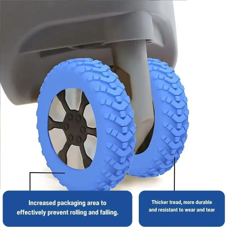 housses de protection pour roues en silicone silencieux, 8 pièces, pour accessoires de bagages de voyage