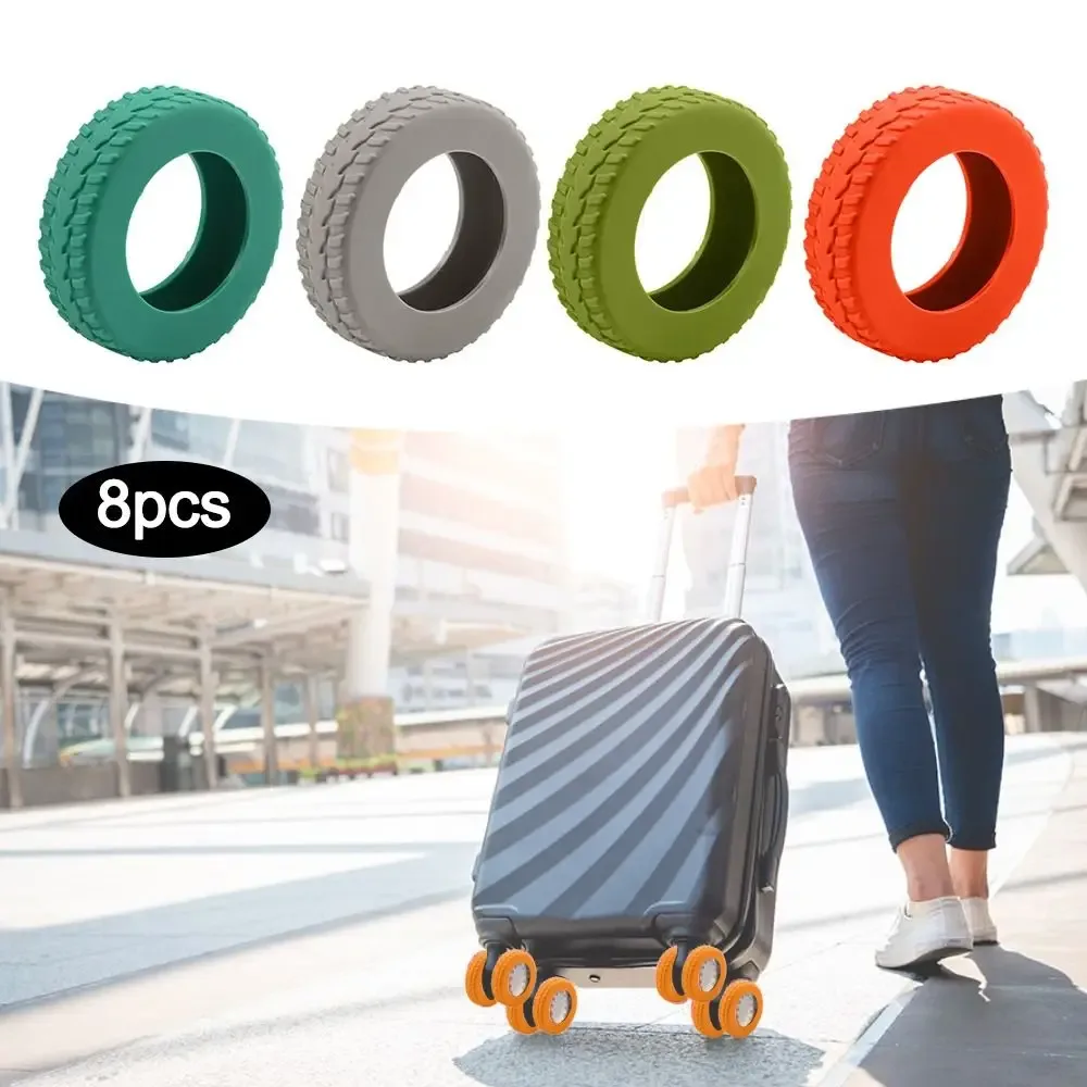 housse de protection pour roues de valise en silicone, 8 pièces, roulettes pour bagages de voyage, chaussures, boîte à chariot silencieuse, roulettes, accessoires pour bagages