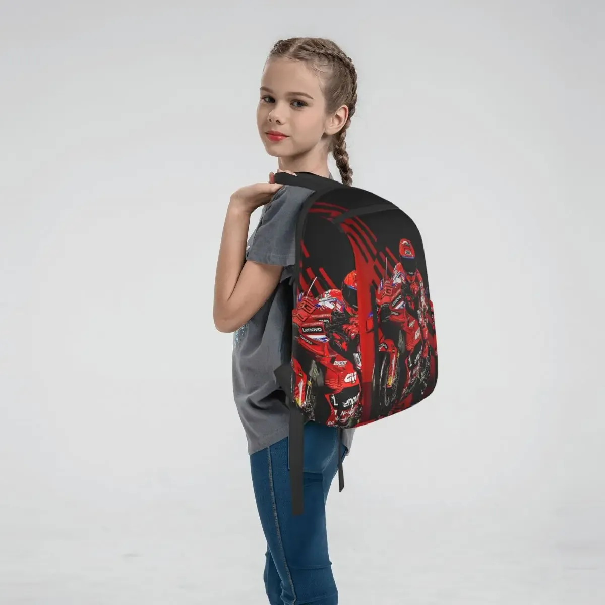 sac à dos de course de moto marqueze, sac à livres pour étudiants garçons et filles, sac d'école pour enfants, sacs à bandoulière pour ordinateur portable pour hommes et femmes