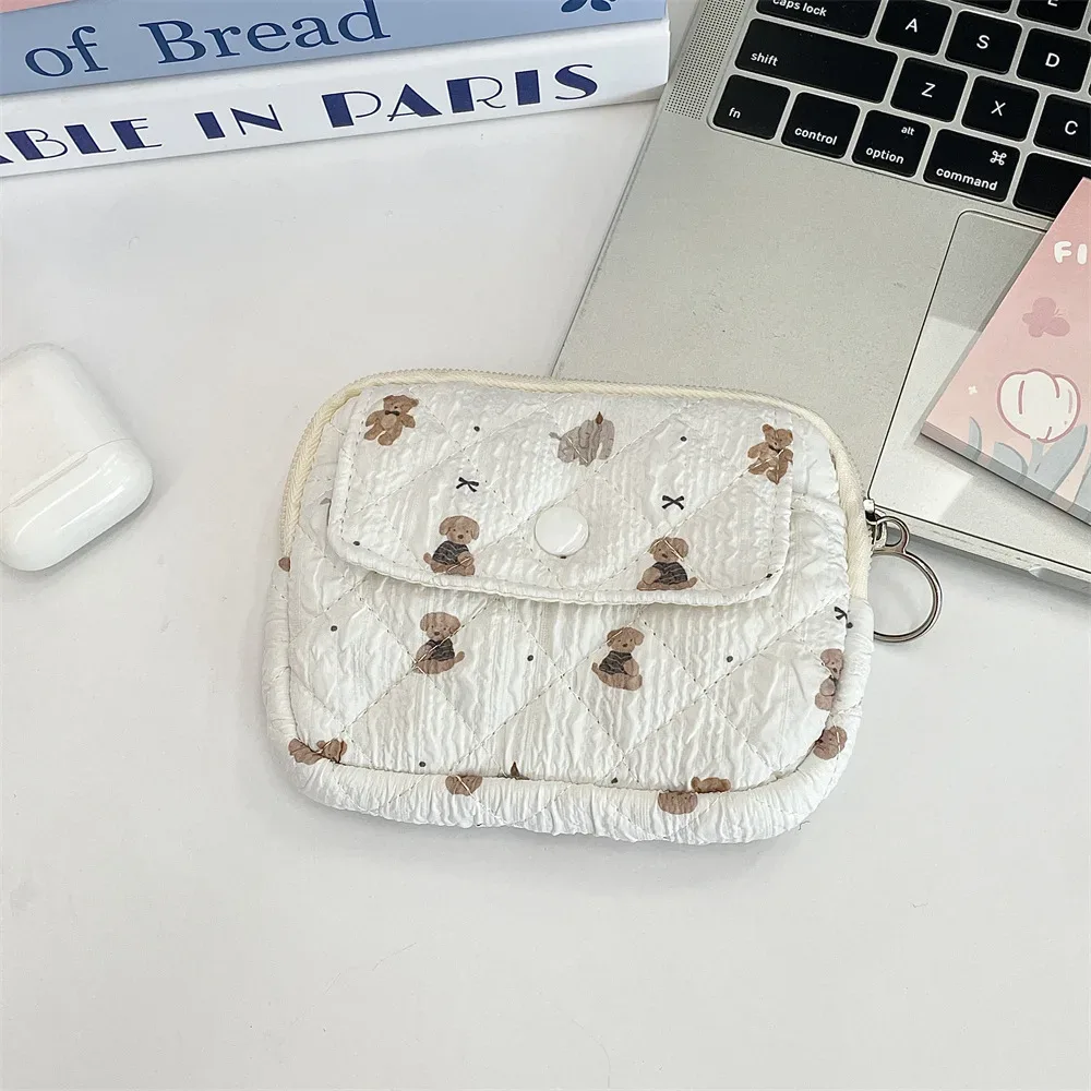 trousse cosmétique tissu coton motifs dessins animaux poche avant zippée format petite boîte usage voyage femmes