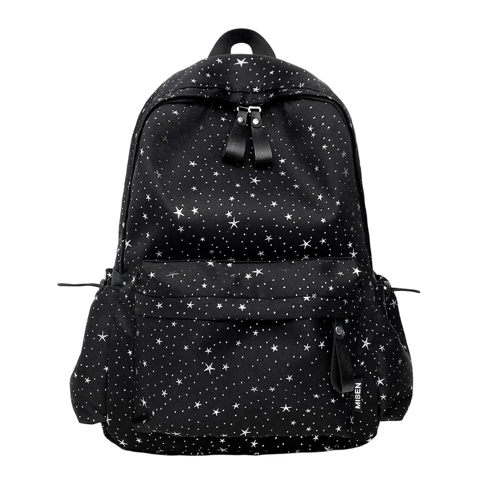sac à dos japonais en tissu oxford, motifs étoiles, grande capacité, sac d'école multi-poches, sac à dos de voyage pour femme