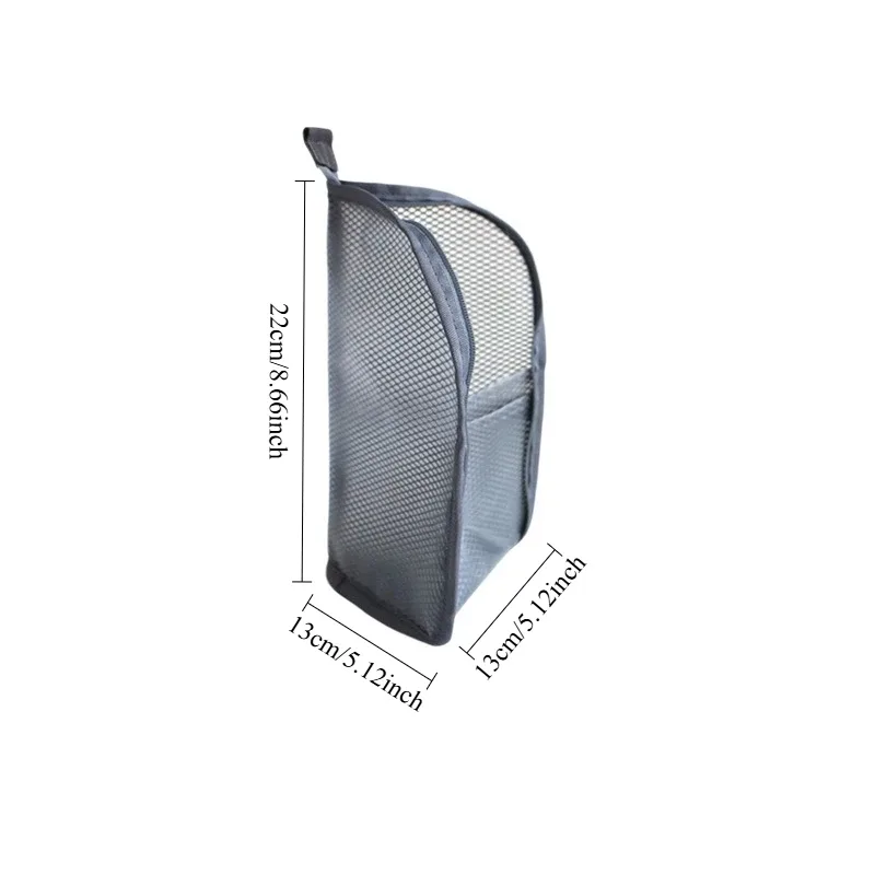 trousse toilette nylon transparent blanc rose gris voyage cosmétiques maquillage brosses ciseaux stylos poche maille