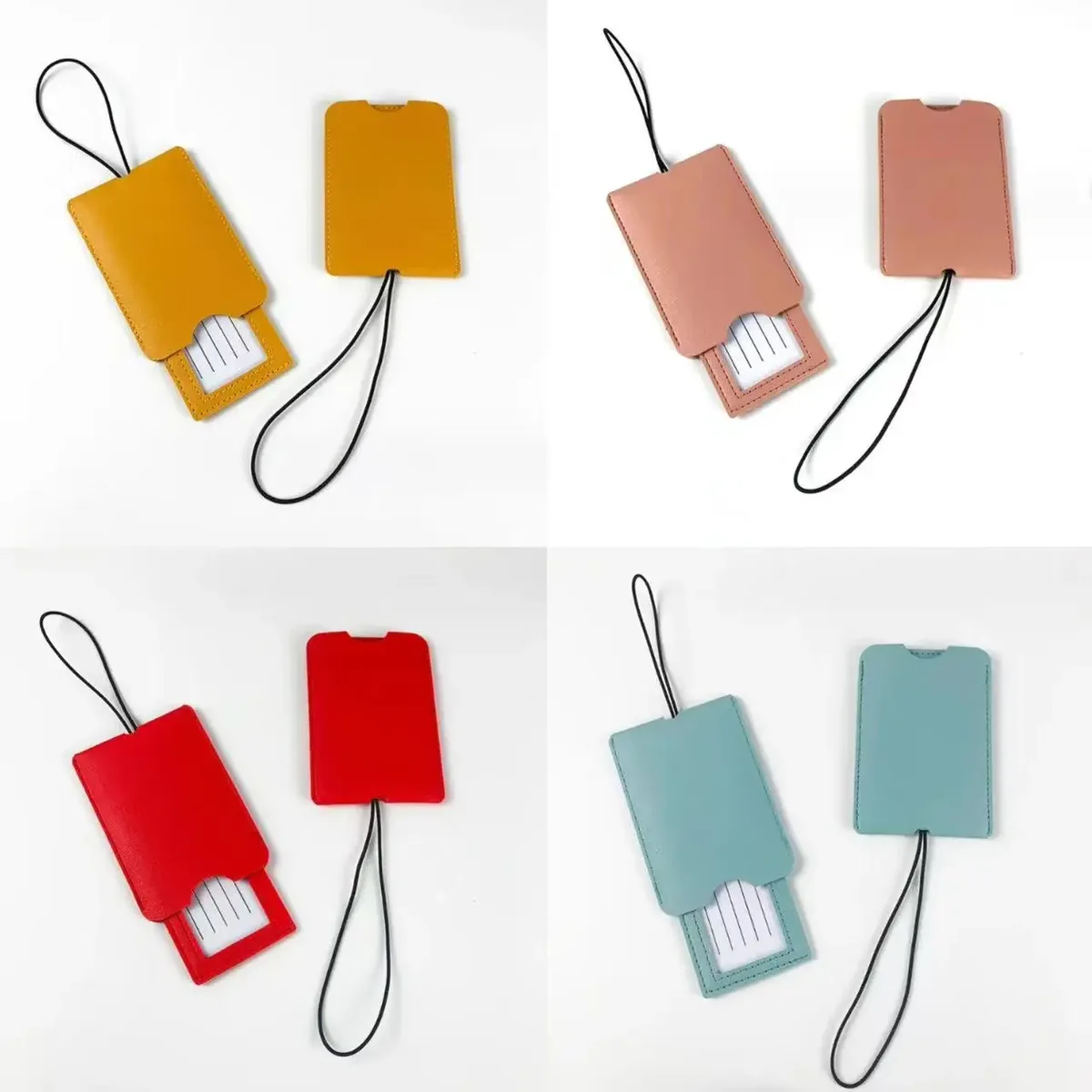étiquettes à bagages en cuir pu pour hommes et femmes, étiquettes de sac de valise, porte-adresse d'identification de nom de bagage, étiquette de bagage, accessoires de voyage