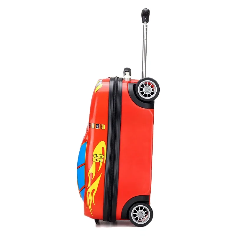 valise rouge animaux voiture caractérisée abs rigidité enfant jeu voyage roulettes fixes compacte légère