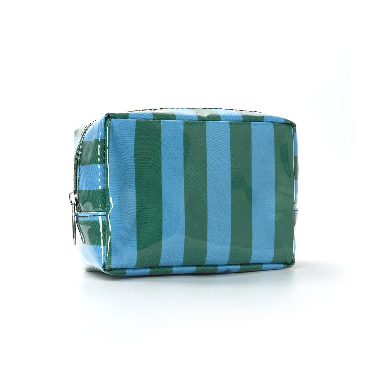 sac à cosmétiques rayé japonais et coréen avec fermeture éclair, trousse de toilette étanche pour voyage, petite trousse de maquillage mignonne