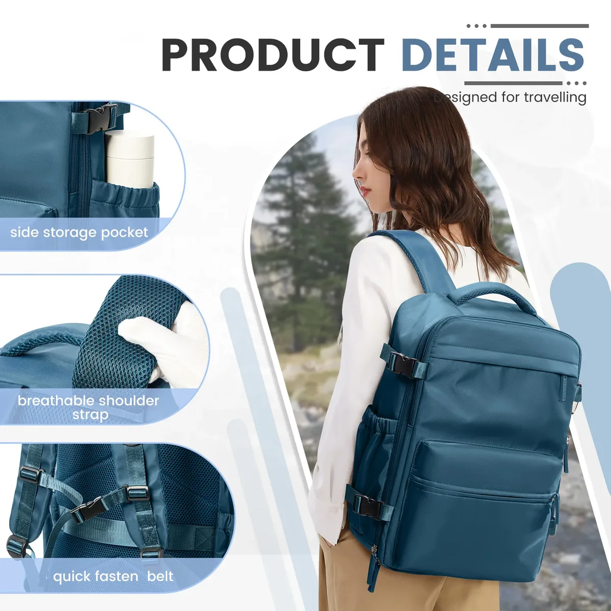 sac de cabine ryanair 40x30x20, sac à dos de compression sous vide pour homme, bagage à main, sac à dos pour ordinateur portable, sac de rangement sous vide pour vêtements 42x29x15