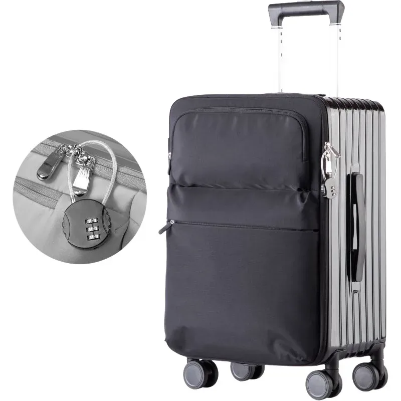 sac voyage polochon pc toupie roues poche avant mot passe rouge bleu violet noir