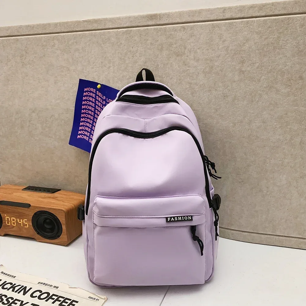 sac à dos d'étudiant de grande capacité, couleur unie, simple, noir, pour collégiens et lycéens, sac à dos de voyage