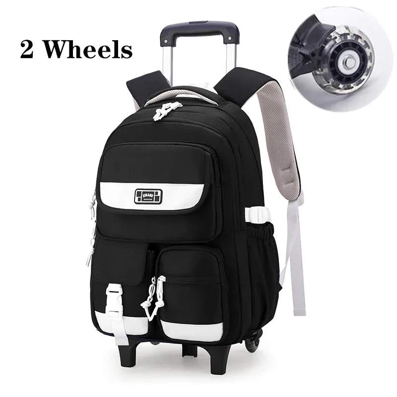 sac à dos d'école à roulettes pour adolescentes, cartable à roulettes, sacs de voyage pour étudiants et enfants, notification