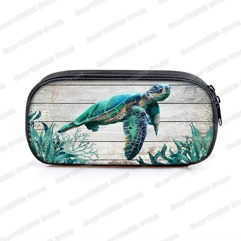 trousse à cosmétiques, animal de mer, tortue, baleine, requin, dauphin, poulpe, trousse d'école pour filles, boîte à crayons, sacs de papeterie mignons, cadeau