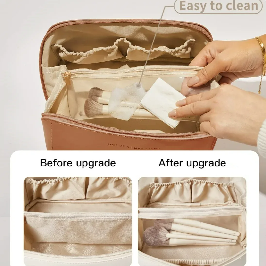 sac de cosmétiques tendance et très vendu, grande capacité, sac de rangement de cosmétiques portable pour femmes, sac de voyage portable, imperméable, grand format