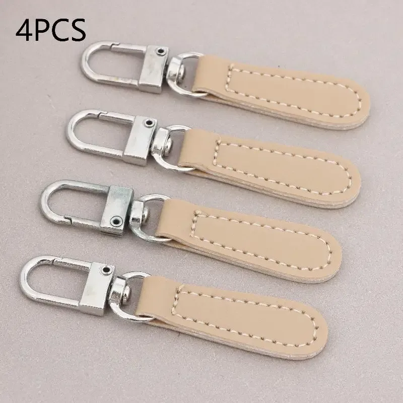 lot de 4 tirettes de fermeture éclair en cuir pu, attaches de remplacement pour sacs, bagages, pochettes et sacs à dos