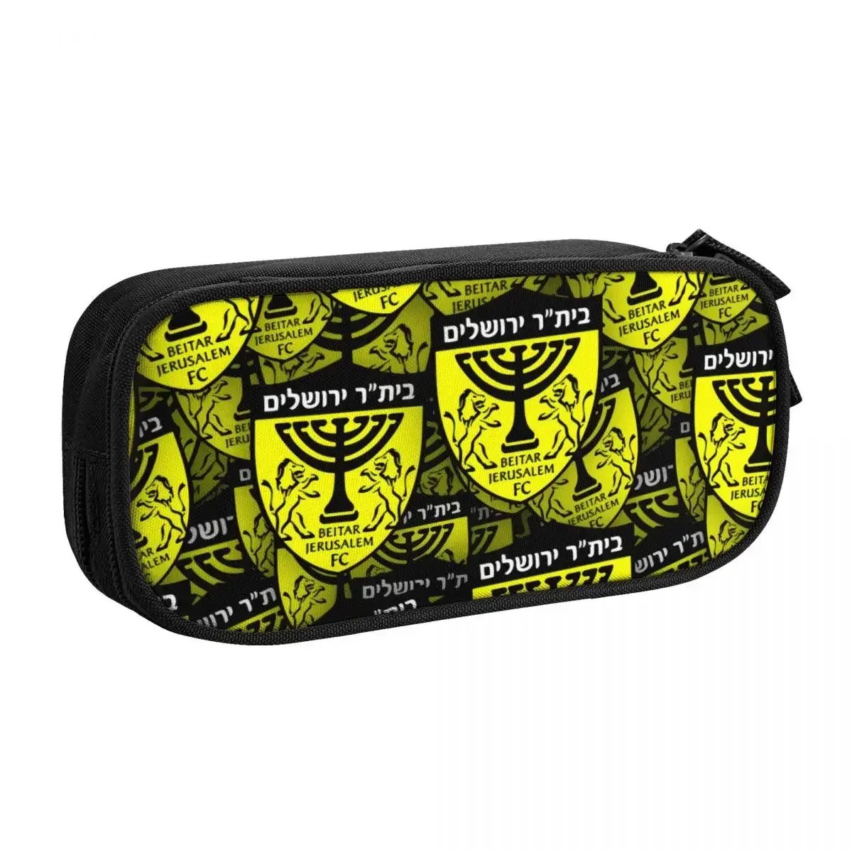 pochette polyester noire lion hébraïques stylos crayons cosmétiques bureau école adolescents adultes organisateur multifonctionalité capacité grande travail étui cosmétiques