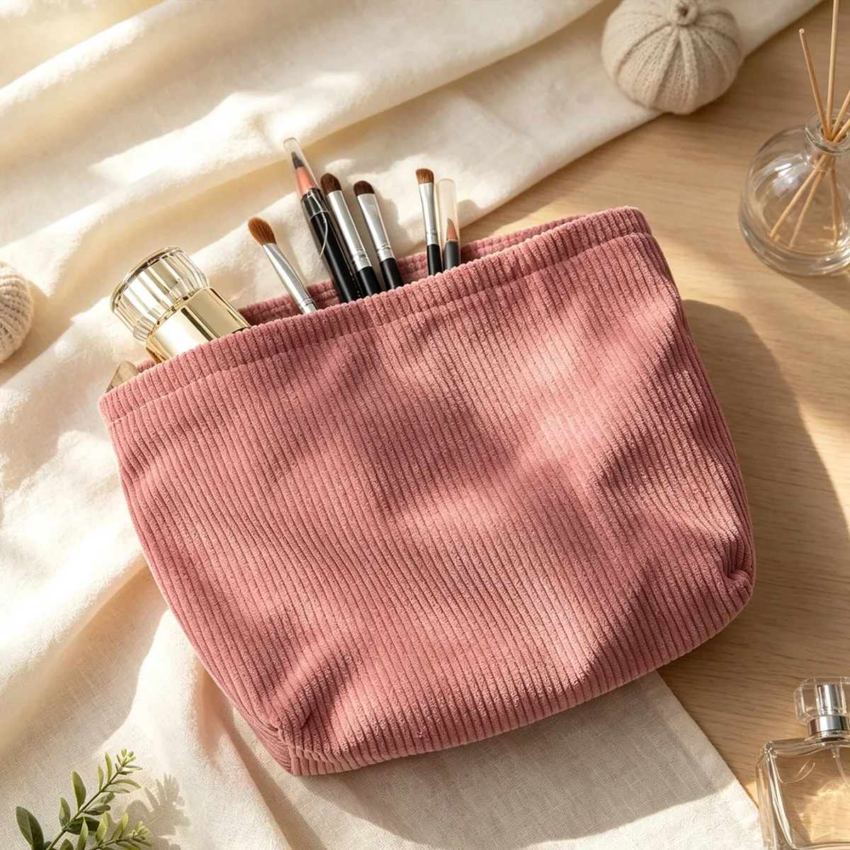 cadeaux personnalisés en velours côtelé pour demoiselles d'honneur, trousses de maquillage personnalisées avec lettres, cadeaux pour enterrement de vie de jeune fille, trousses de toilette de voyage
