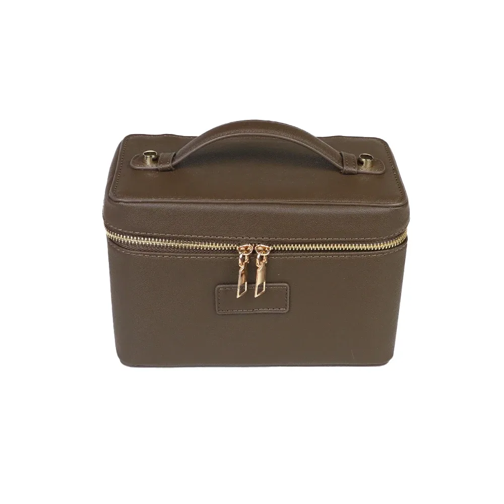 sac à cosmétiques en cuir pu personnalisé avec rangement zoné et grande capacité, trousse de toilette pour l'automne et l'hiver, nouveaux produits