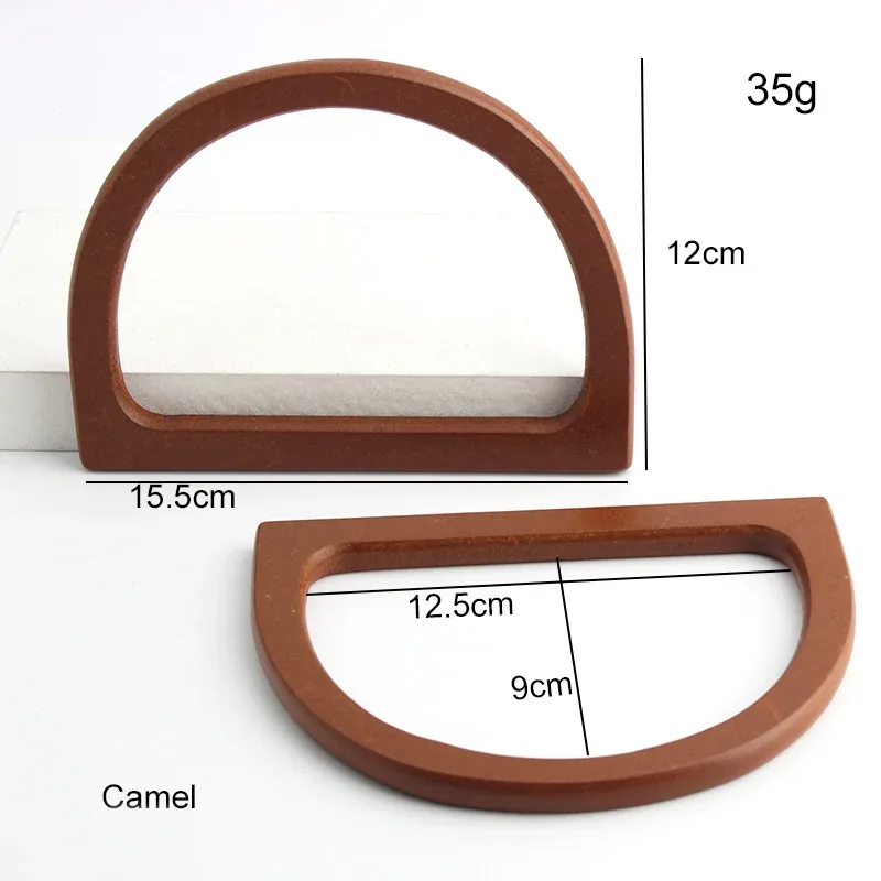 sac en bois simple et élégant, poignée en forme de d, pièces de rechange, portefeuille, sac à main, poignée de sac artisanal, 2 pièces