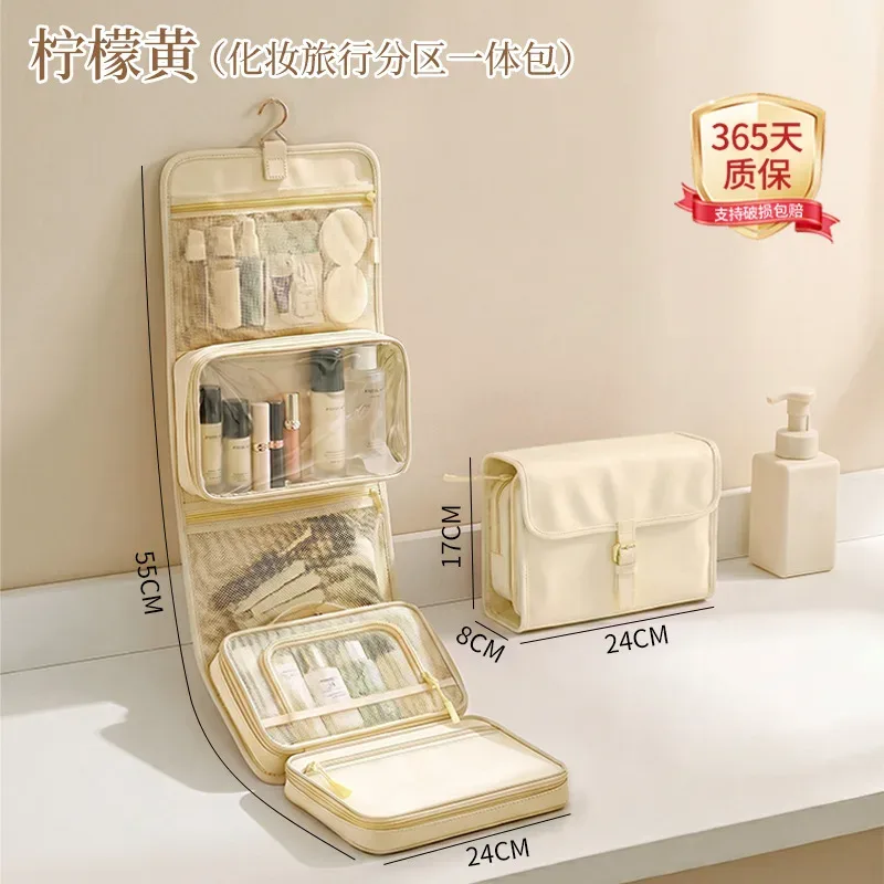 trousse de toilette de voyage suspendable, multifonctionnelle, portable, grande capacité, organisateur de voyage minimaliste, trousse de toilette, trousse à cosmétiques