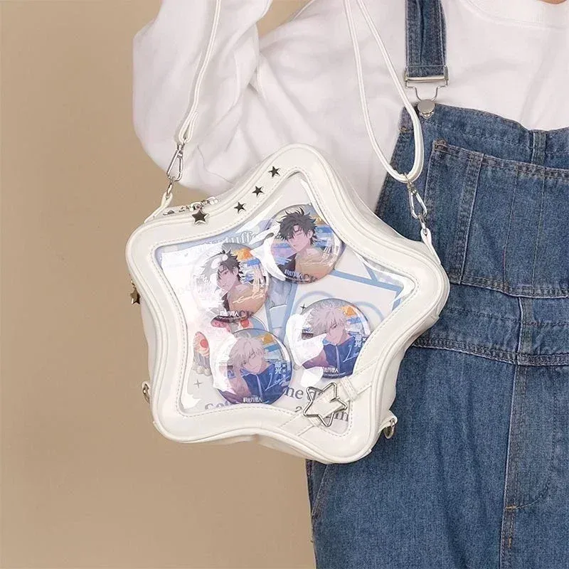 sac à dos étoile jaune en cuir pu, sac à bandoulière mignon pour adolescente kawaii, cartable pour femmes, sac à dos y2k épicé pour fille, sac à dos de voyage