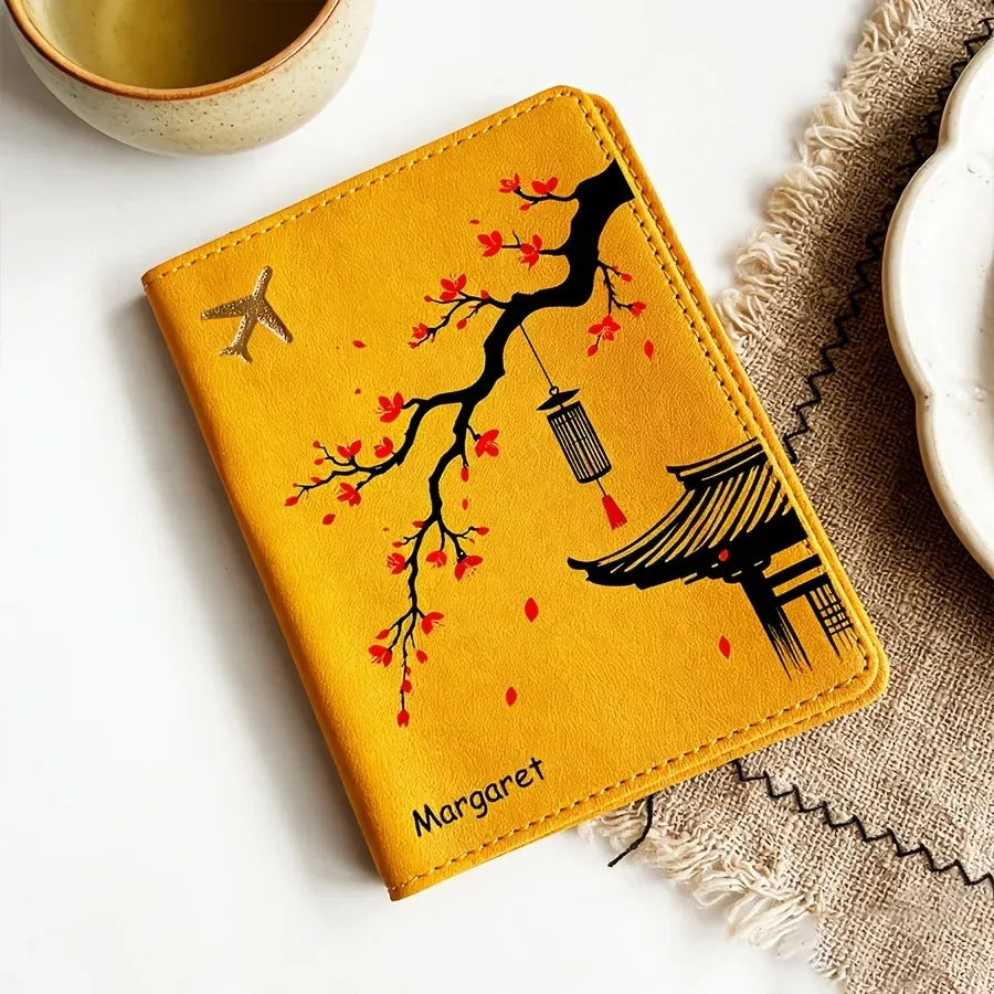 porte-passeport personnalisé à motif floral, léger, portable, portefeuille de voyage, porte-cartes, cadeau essentiel pour les vacances