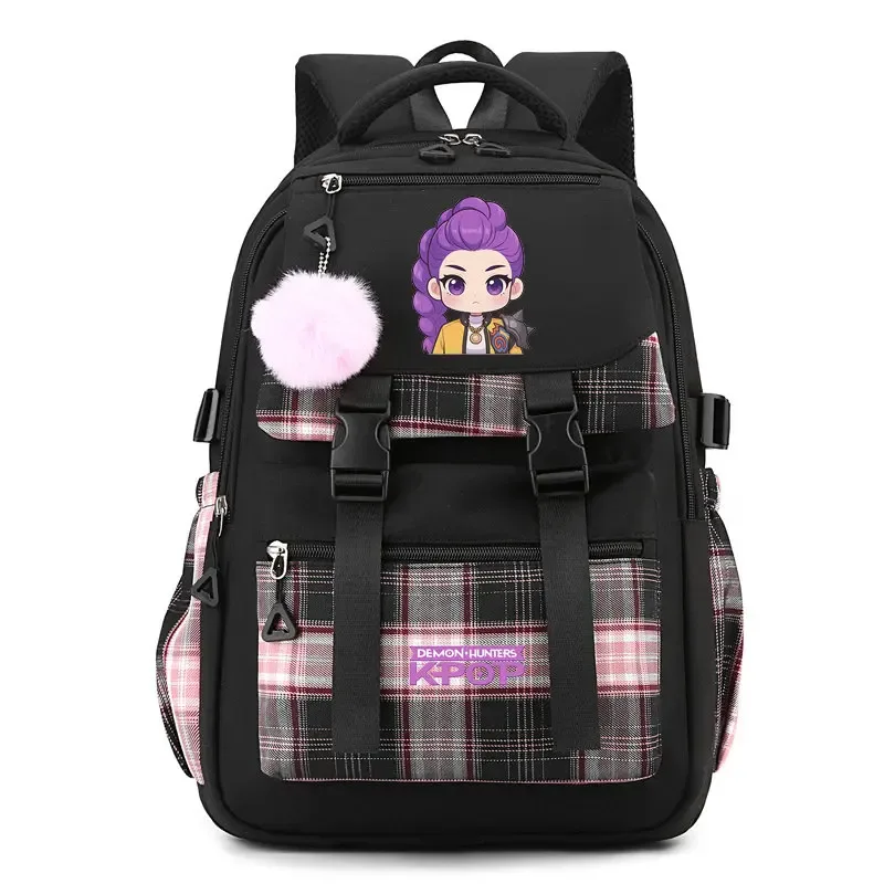 sac à dos d'étudiant k-pop demon hunters, cartable de grande capacité pour adolescents, sac à dos de voyage pour ordinateur portable pour femmes, cadeau