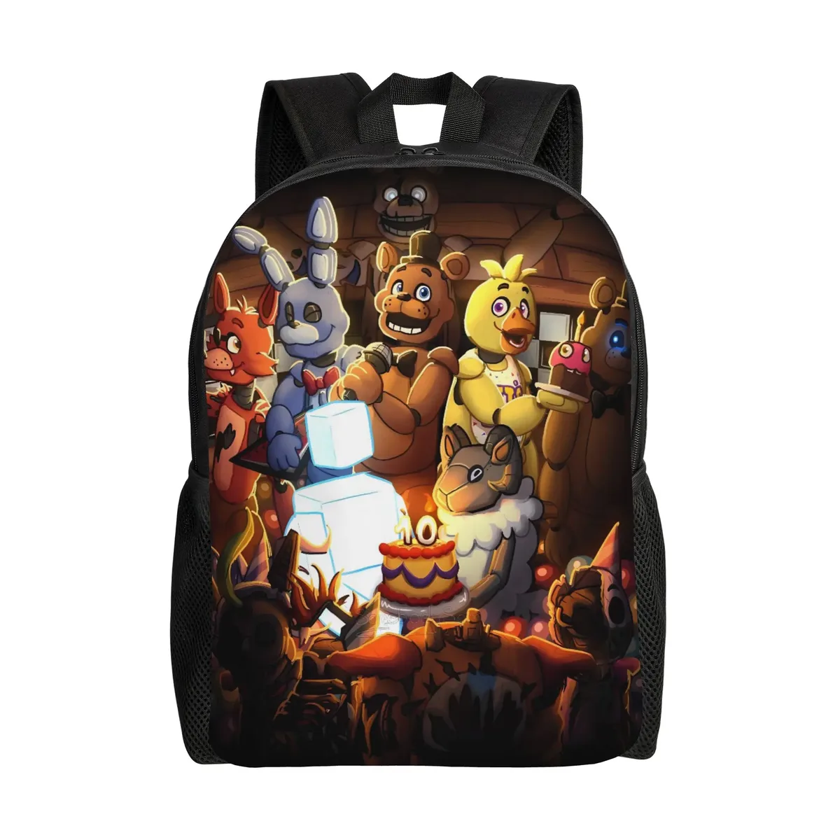 sac à dos fnaf horror game pour hommes, grands sacs à dos en polyester, sacs décontractés pour lycée, sac à dos de voyage personnalisé