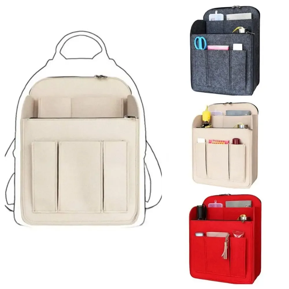 organisateur de sac à dos en feutre, insert multi-couches et multi-poches, sac de rangement multifonctionnel de grande capacité pour l'extérieur