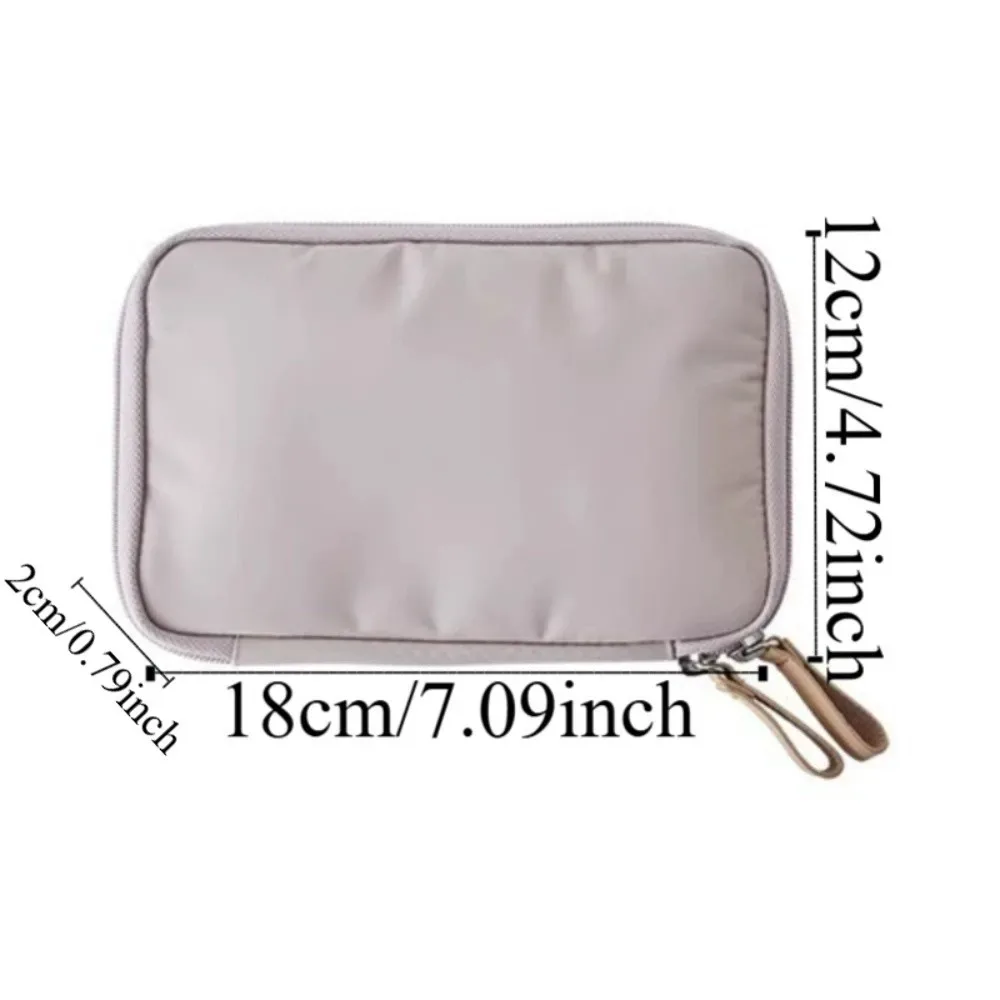 porte-passeport de couleur unie en nylon, design multifonctionnel, portefeuille de voyage, style portable, résistant à l'eau.
