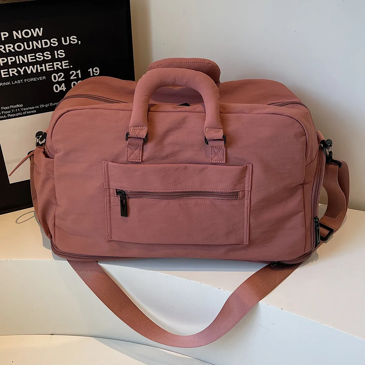 sac de voyage portable extensible pour hommes et femmes, sac à bagages léger de grande capacité pour courtes distances, boîtier de chariot de voyage fitness avec sac supplémentaire et compartiment à chaussures