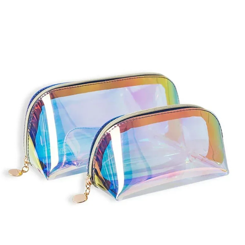 trousse de maquillage laser transparente en forme de boulette, trousse de maquillage de voyage, sac à brosse de lavage, style ins, cosmétiques coréens