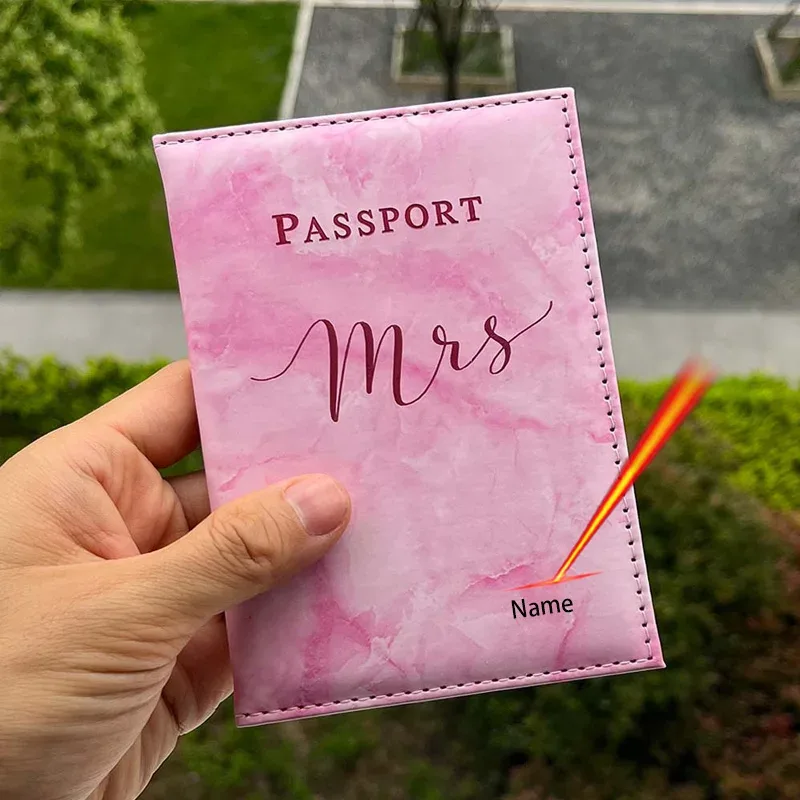 couvertures personnalisées pour passeport mr et mrs, avec nom personnalisé, porte-passeport, couverture de passeport personnalisée pour couples