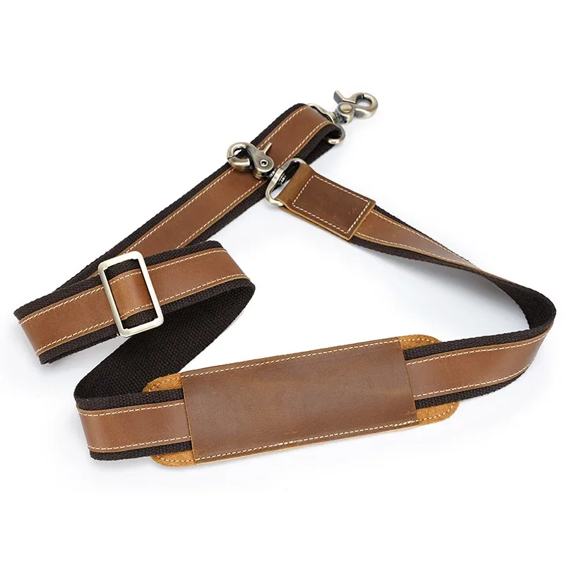 bandoulière en cuir crazy horse de haute qualité, bandoulières en cuir véritable pour sac de voyage, sacoche, bandoulière pour sacs à main