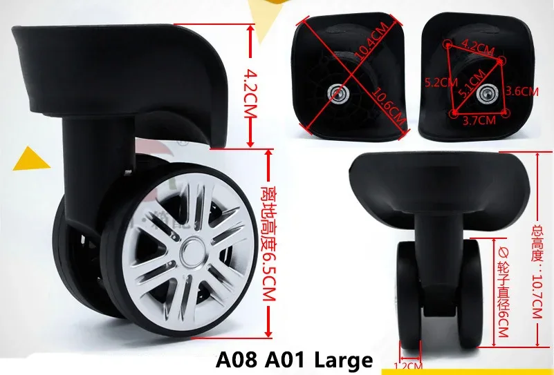 a01 a08 a-08 roues d'avion silencieuses boîtier de chariot bagages roue universelle valise réparation accessoires roues de remplacement roulette