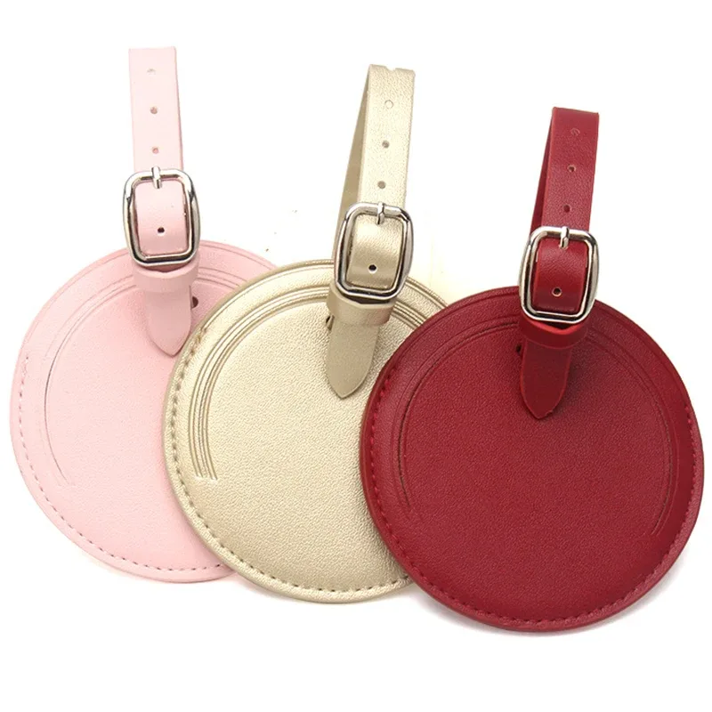 étiquette de bagage à initiales personnalisées, étiquette de bagage ronde de voyage d'affaires, étiquette de valise à rabat en cuir pu personnalisée, cadeau de mariage