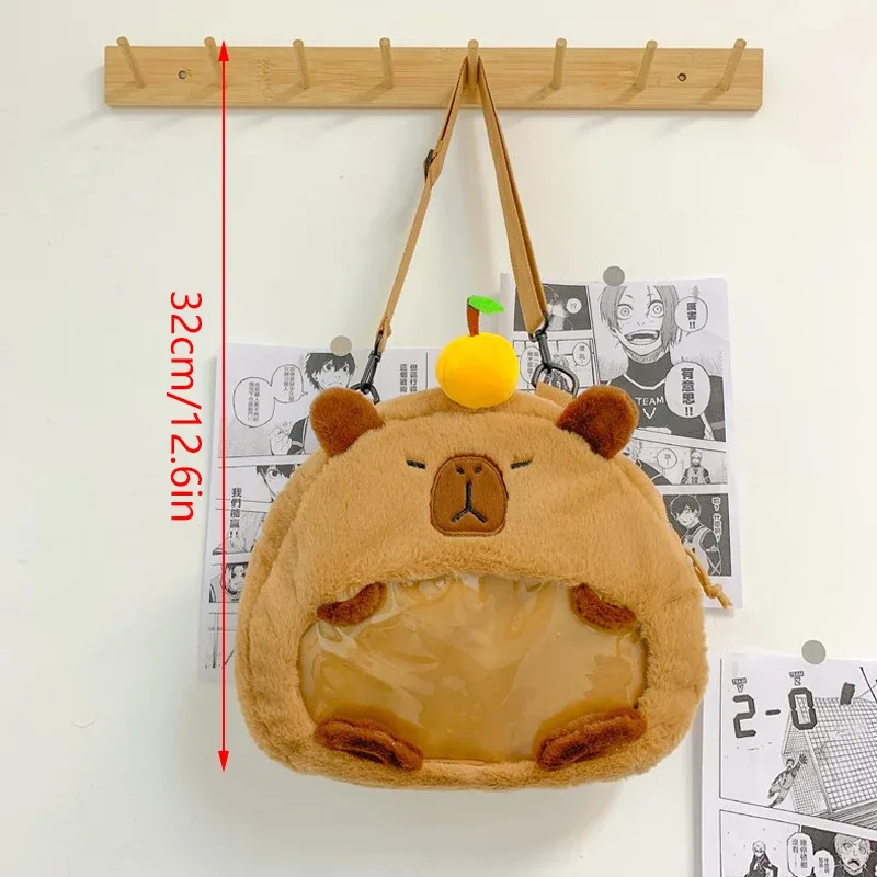 sac à dos en peluche capybara kawaii pour femme, sac fourre-tout drôle de dessin animé, grande capacité, cadeau pour enfants, polyvalent, nouveau
