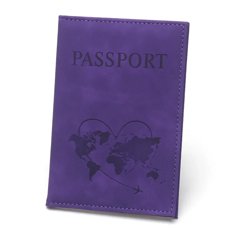 housse passeport personnalisée gravée nom | porte-passeport cuir pu pour couples femmes | étui voyage pvc nominatif (14.2x9.8cm)